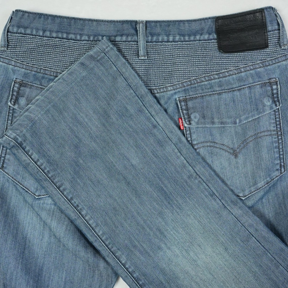 Levis 527 Bootcut Jeans Mens (Fits 34x27) Light Wash Textured Yoke Flap Pockets